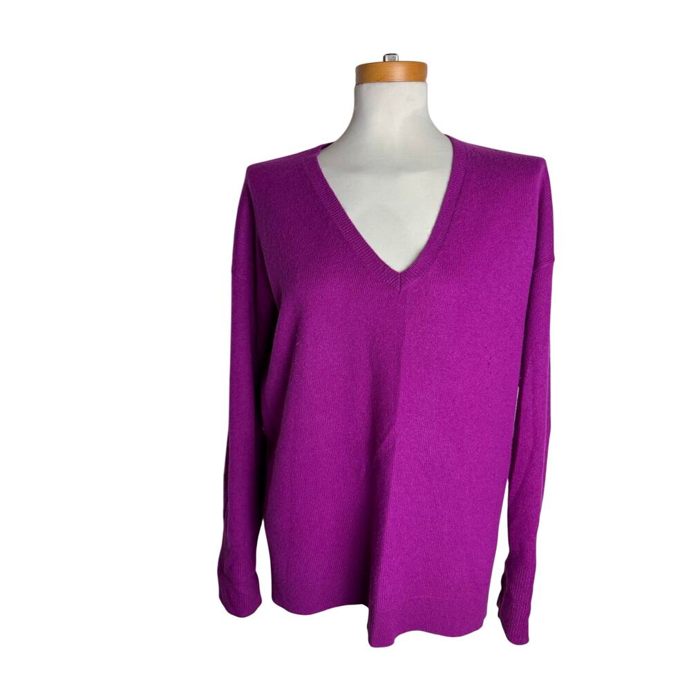 Halogen 100% Cashmere V-Neck Sweater Purple Women’s XL